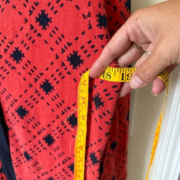 Pendleton Womens Red & Navy Diamond Pattern Cardigan Sweater M - Picture 4 of 6